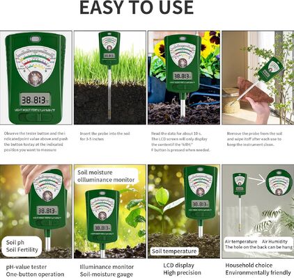 7 In 1 Digital Soil Analyzer With LCD Display For Accurate Garden Light Moisture PH Monitoring