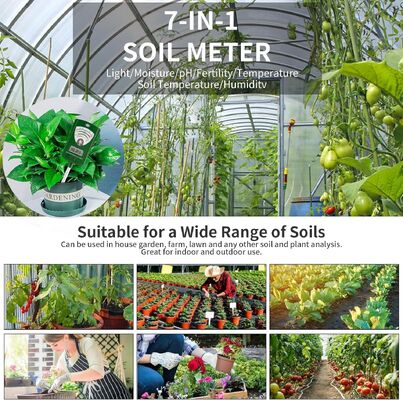7 In 1 Digital Soil Analyzer With LCD Display For Accurate Garden Light Moisture PH Monitoring