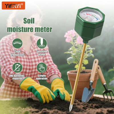 YIERYI, mesureur d'humidité analogique sans batterie avec sonde métallique de précision 0-10 échelle d'hygromètre pour l'élevage de plantes en pot de jardin