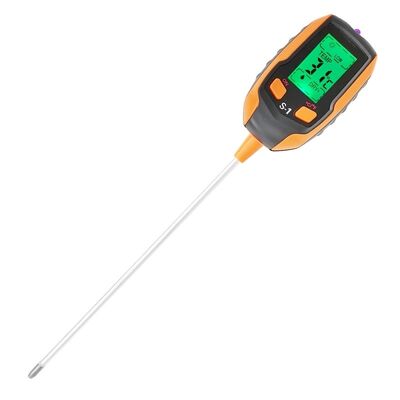 Testeur numérique du sol 6 en 1 Moniteur d'humidité/PH/lumière solaire/température avec rétroéclairage LCD pour la ferme de jardinage