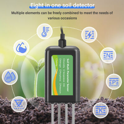 RS485 Capteur de paramètres multiples du sol 8 en 1 EC pH NPK Temp Détection de l'humidité Agriculture Utilisation en serre