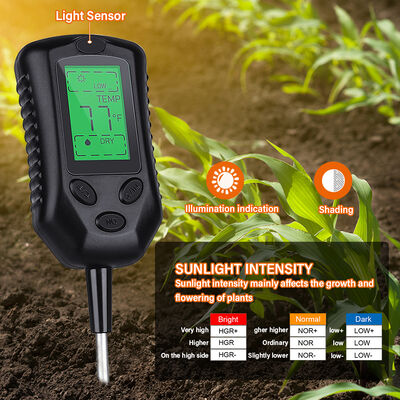 Grande interface utilisateur LCD 4 en 1 compteur de sol PH compteur de sol humidité/température/lumière du soleil outils d'analyse du sol
