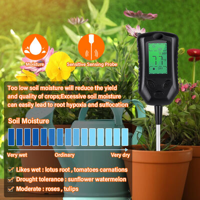 Grande interface utilisateur LCD 4 en 1 compteur de sol PH compteur de sol humidité/température/lumière du soleil outils d'analyse du sol