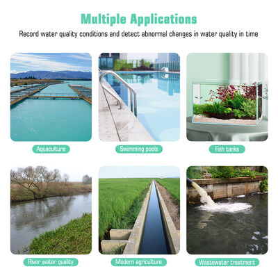 Chloromètre flottant étanche à l'eau Wifi 7 en 1 avec Smart Hub Salt/EC/TDS/ORP&Temp USB Le pH-mètre solaire pour piscines