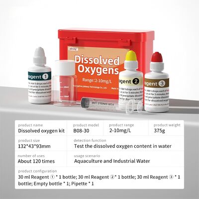 YIERYI Kit de test d'oxygène dissous 2 à 10 mg/l 120 tests pour la surveillance industrielle de la qualité de l'eau en aquaculture