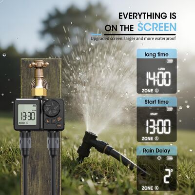 Températeur d'irrigation numérique rechargeable Connecteur en laiton lourd Contrôleur automatique d'arrosage avec suppression manuelle