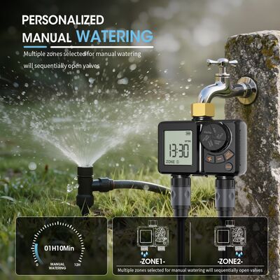 Températeur d'irrigation numérique rechargeable Connecteur en laiton lourd Contrôleur automatique d'arrosage avec suppression manuelle
