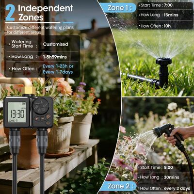 Températeur d'irrigation numérique rechargeable Connecteur en laiton lourd Contrôleur automatique d'arrosage avec suppression manuelle