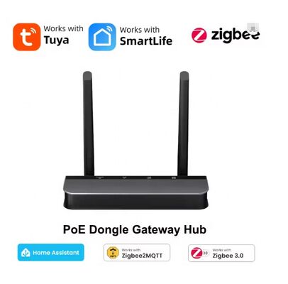 YIERYI Zigbee 3.0 PoE Dongle passerelle Hub pour Assistant domestique Zigbee2 MQTT ESP32 + CC2652P double antennes 5dBi type-c/PoE alimenté