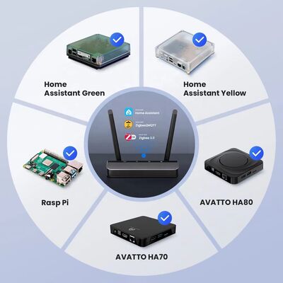 YIERYI Zigbee 3.0 PoE Dongle passerelle Hub pour Assistant domestique Zigbee2 MQTT ESP32 + CC2652P double antennes 5dBi type-c/PoE alimenté