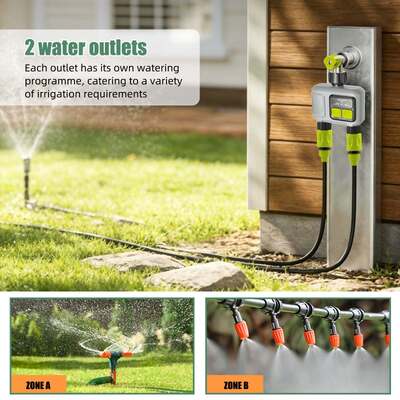 Minuteur d'eau intelligent RF bi-zone YIERYI avec passerelle Sub-GHz