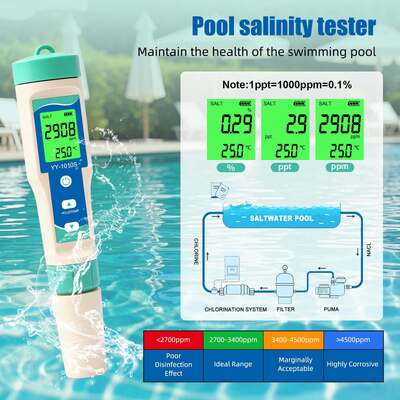 Stylo de test de qualité de l'eau YY-1010S 10-en-1 PH TDS EC Salinité ORP H2 S G Température Chlore Résistivité