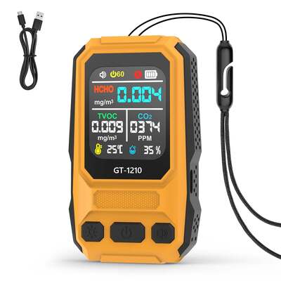 Détecteur de gaz de qualité de l'air 5 en 1 HCHO TVOC CO Temp