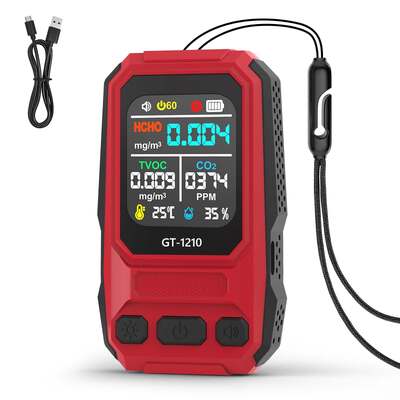 Détecteur de gaz de qualité de l'air 5 en 1 HCHO TVOC CO Temp