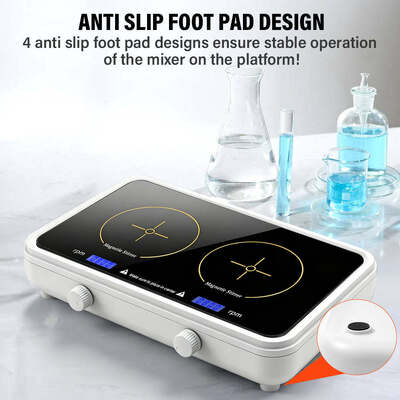 Agitateur magnétique à double position, mélangeur mini-laboratoire pour liquides et pigments, 500-1000 ml par station, vitesse réglable 600-4000 tr/min, équipement d'agitation de laboratoire à deux canaux