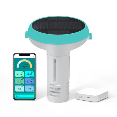 Moniteur de piscine intelligent en 7 en 1 avec application Testeur de qualité de l'eau solaire / USB