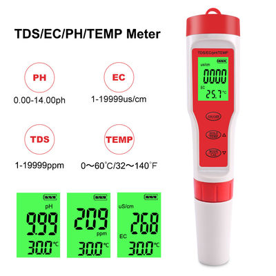Testeur de qualité de l'eau - pH/CE/TDS/Temp Meter pour l'aquaculture, l'eau potable et le laboratoire