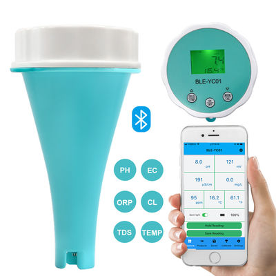 Testeur d'eau de piscine Bluetooth intelligent - pH/EC/TDS/ORP/CL/tempomètre 6 en 1 pour les piscines et les sites aquatiques