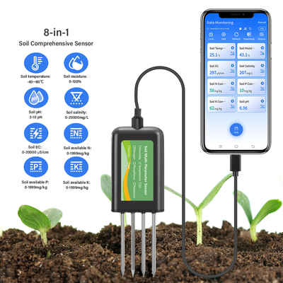 Capteur de sol 8-en-1 pour Android NPK PH Humidité EC Salinité