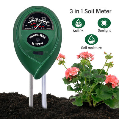 Testeur de sol 3 en 1, humidité, PH, lumière, aucune batterie requise, testeur de sol à double sonde pour plantes d'intérieur/extérieur, jardin, pelouse, ferme