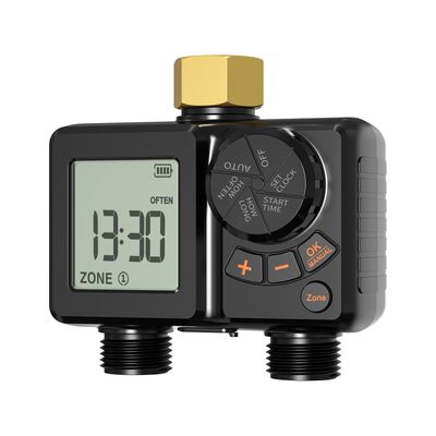 Températeur d'irrigation numérique rechargeable Connecteur en laiton lourd Contrôleur automatique d'arrosage avec suppression manuelle