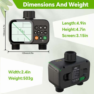 Températeur d'eau numérique pour tuyau de jardin Températeur d'irrigation automatique avec mode d'irrigation manuel automatique