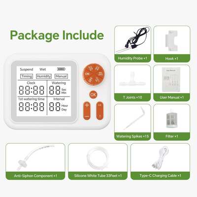 Détecteur d'humidité du sol intelligent d'intérieur, dispositif d'arrosage automatique, système d'irrigation goutte à goutte programmable pour plantes en pot, herbes aromatiques