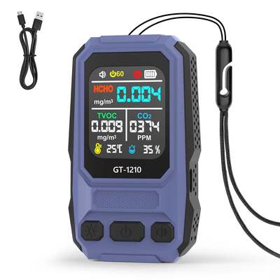 Détecteur de gaz de qualité de l'air 5 en 1 HCHO TVOC CO Temp