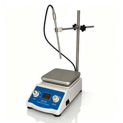 SH‐2S mélangeur magnétique numérique à plaque chaude avec sonde de température et support en acier inoxydable, capacité 2L, mélangeur de laboratoire de chauffage et de mélangeur pour le mélange de réactifs et de solutions